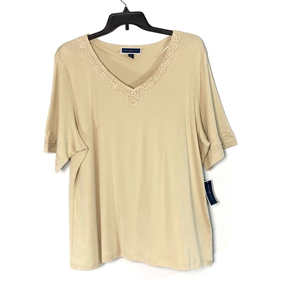 NWT Karen Scott Plus Lace  Top #3